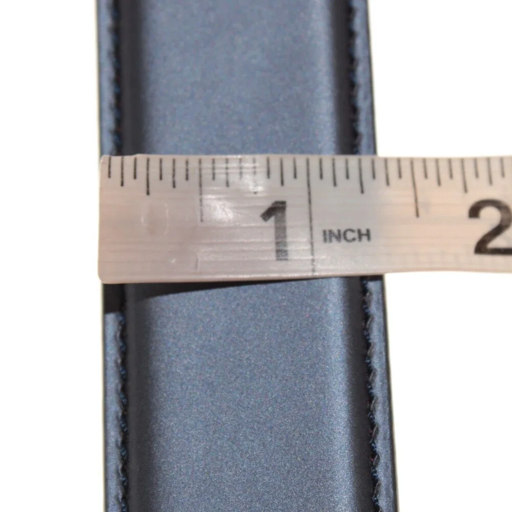 Di Bianco NWT Cut to Size Dress Belt In Solid Navy Blue Leather One Size